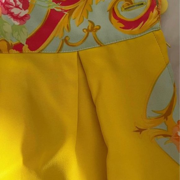 Beautiful Vintage Silk Lemon Yellow Floral 2 Piece Co-ord Set - Picture 6 of 9